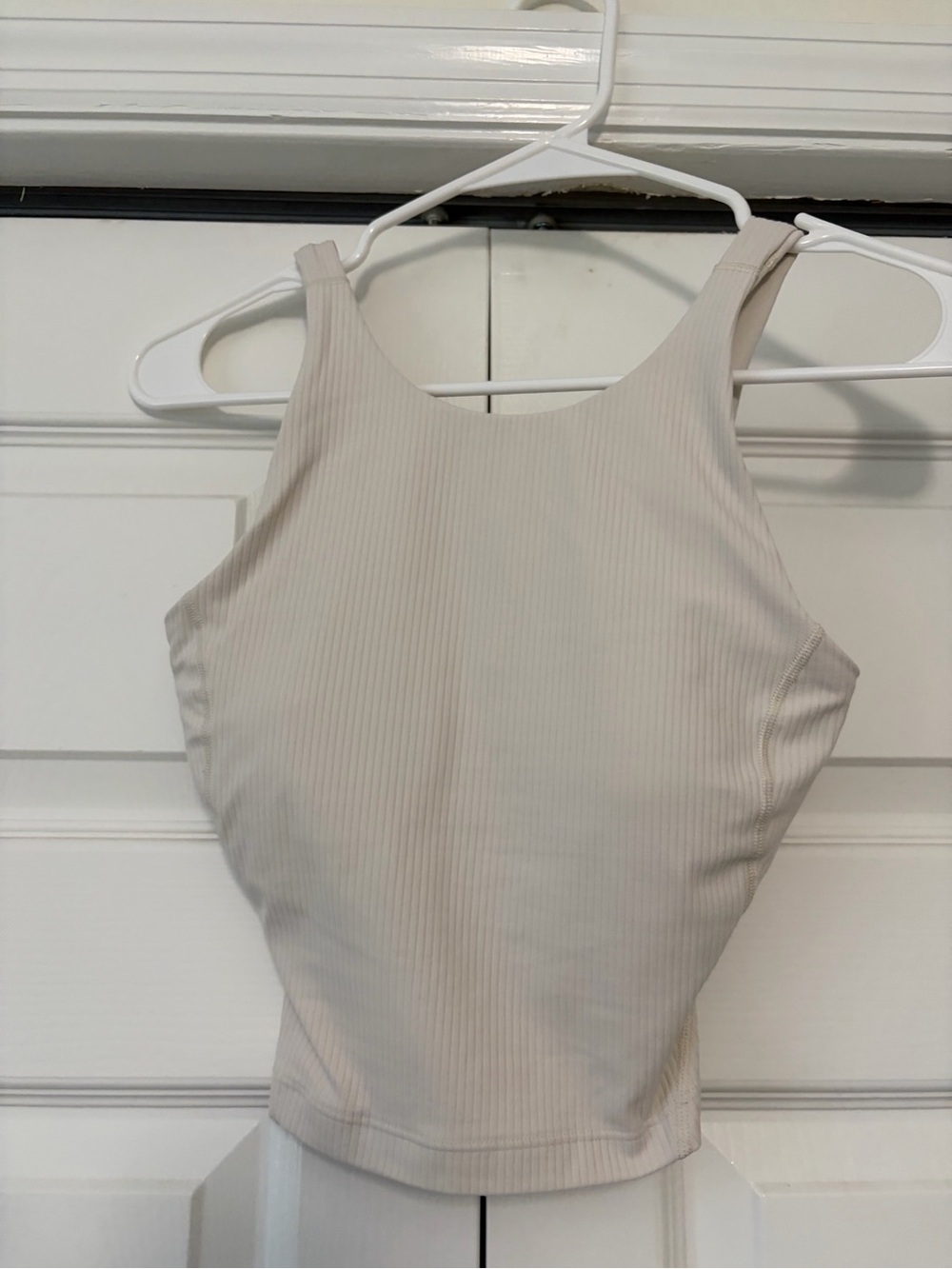lululemon athletica Ribbed Cream High-Neck Tank